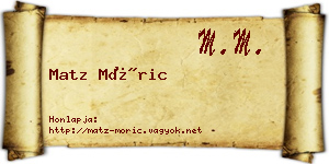 Matz Móric névjegykártya
